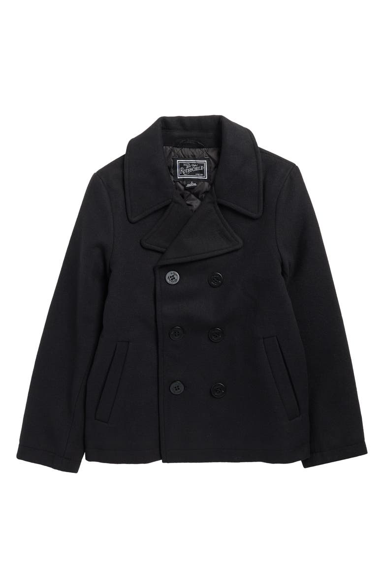 Rothschild Kids' Double Breasted Coat, Main, color, Black