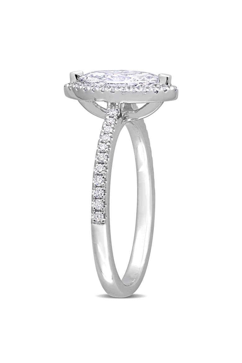 1-1/2 CTW Lab-Grown Diamond Marquise Halo Ring 14k, Alternate, color, White Gold
