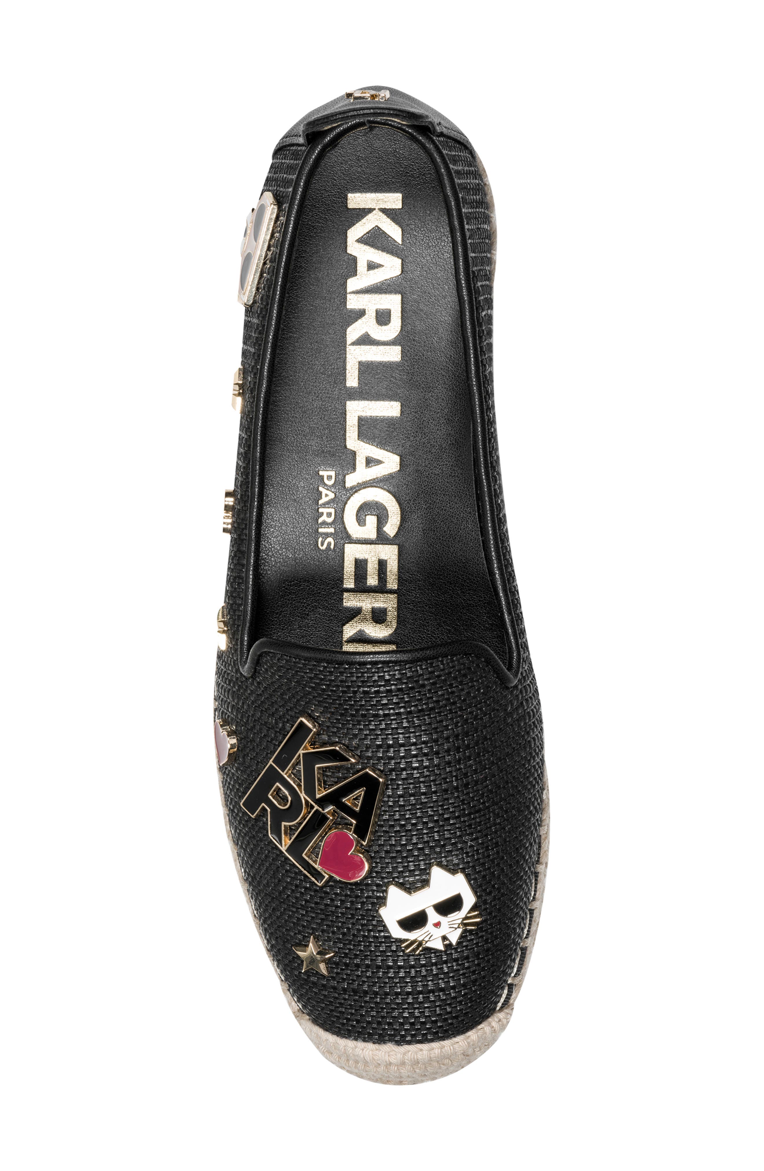 KARL LAGERFELD PARIS Malvie Espadrille Flat, Alternate, color, Black
