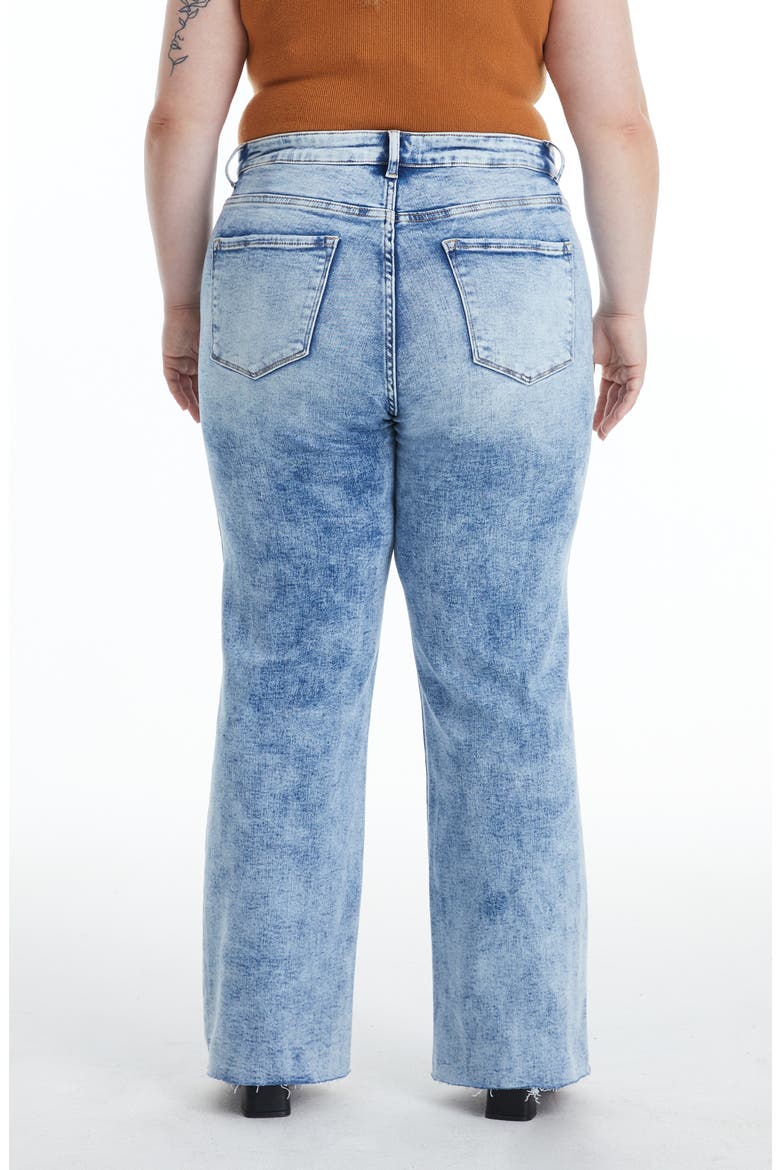 High Waist Raw Hem Wide Leg Jeans, Alternate, color, SNOW DREAMS