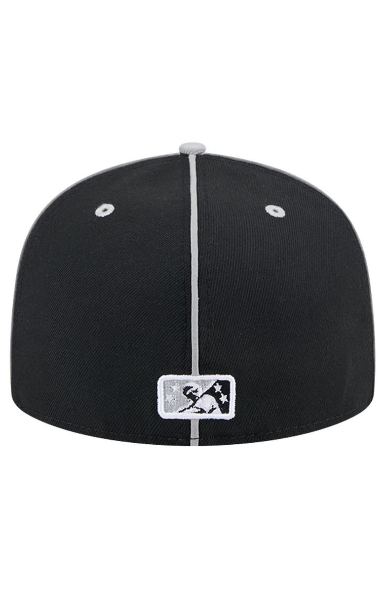 New Era Men's New Era Black Montgomery Biscuits Theme Night Gray Sox 59FIFTY Fitted Hat, Alternate, color, 