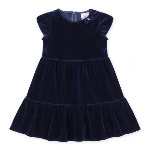 Stretch Velvet Dress with Tulip Sleeves