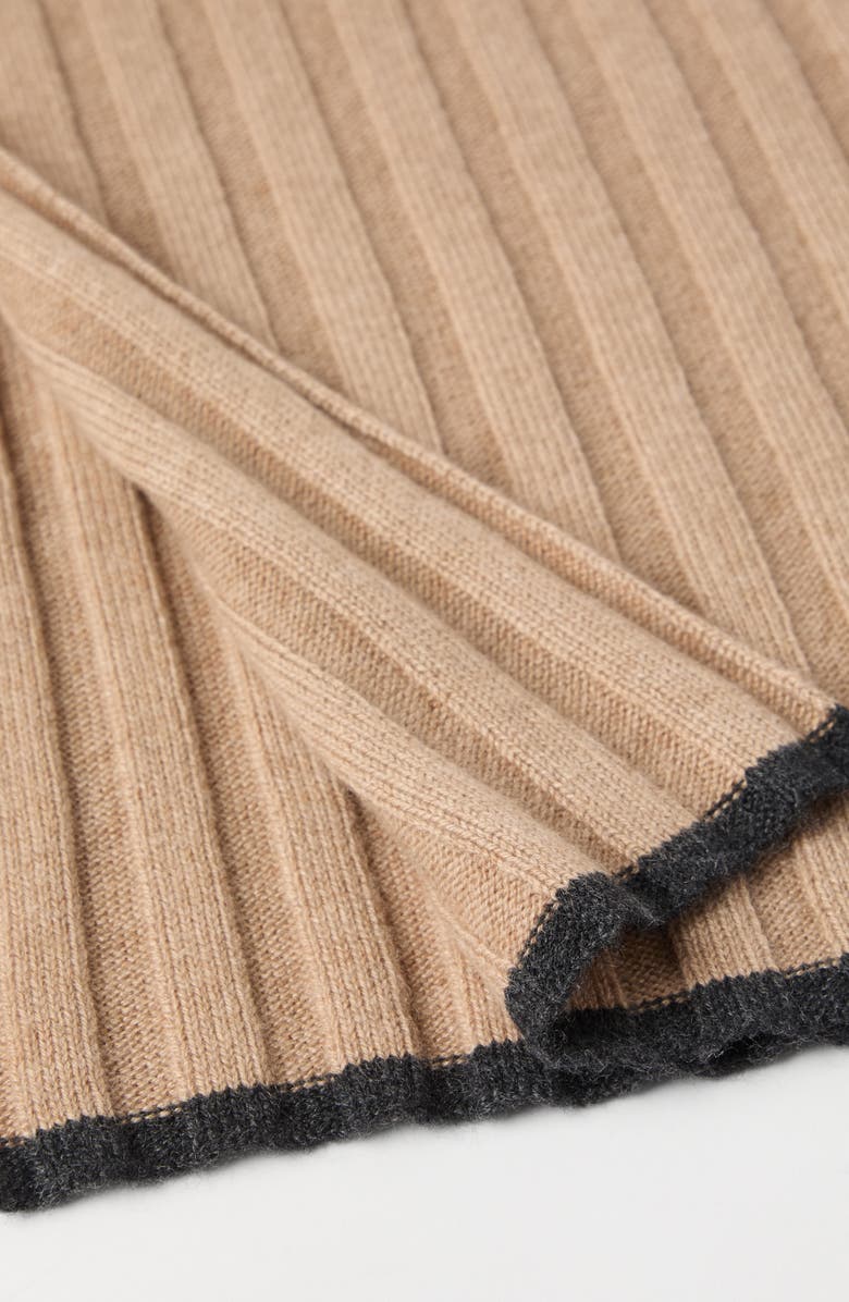 Brunello Cucinelli Cashmere rib knit scarf, Alternate, color,