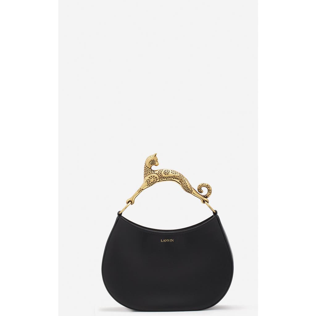 Lanvin Hobo Cat Leather Bag In Black