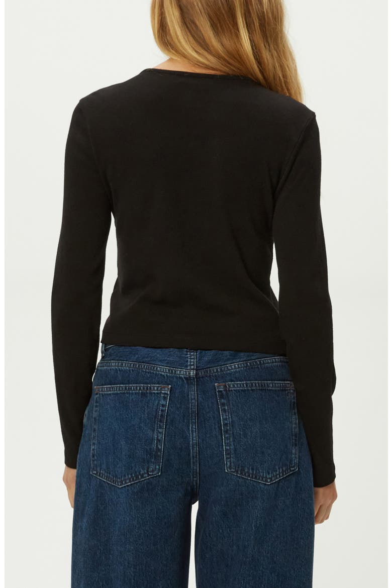 Trixie Cotton Snap-Up Cardigan, Alternate, color, BLACK