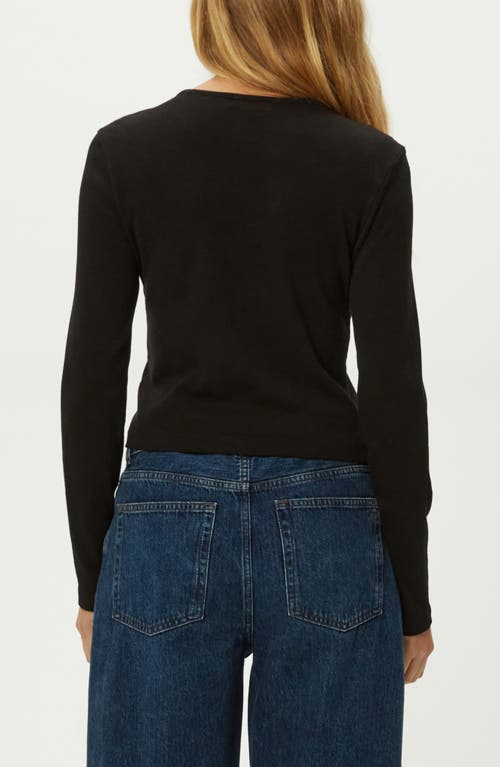 Michael Stars Trixie Cotton Snap-up Cardigan In Black