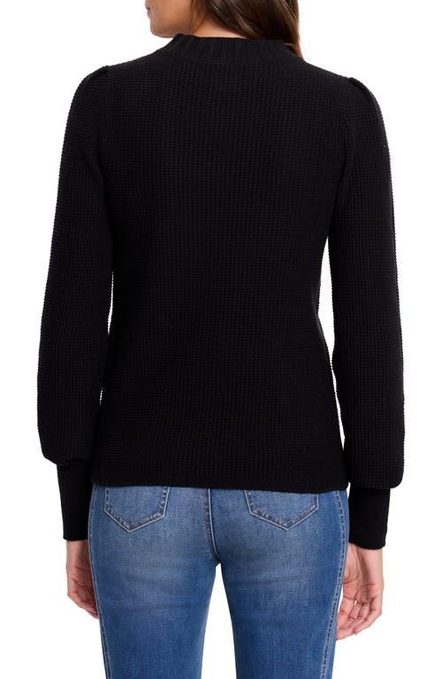 Nic + Zoe Nic+zoe Waffle Stitch Sweater In Black Onyx
