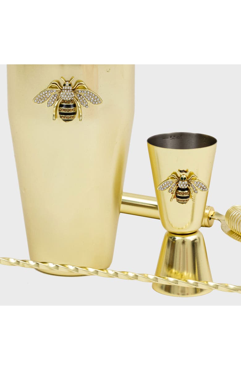 Joanna Buchanan Stripey bee cocktail shaker set, Alternate, color, Gold