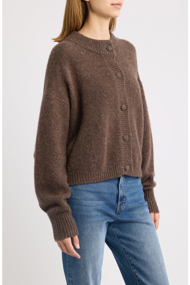 The Fleck Cardigan, Alternate, color, BROWN