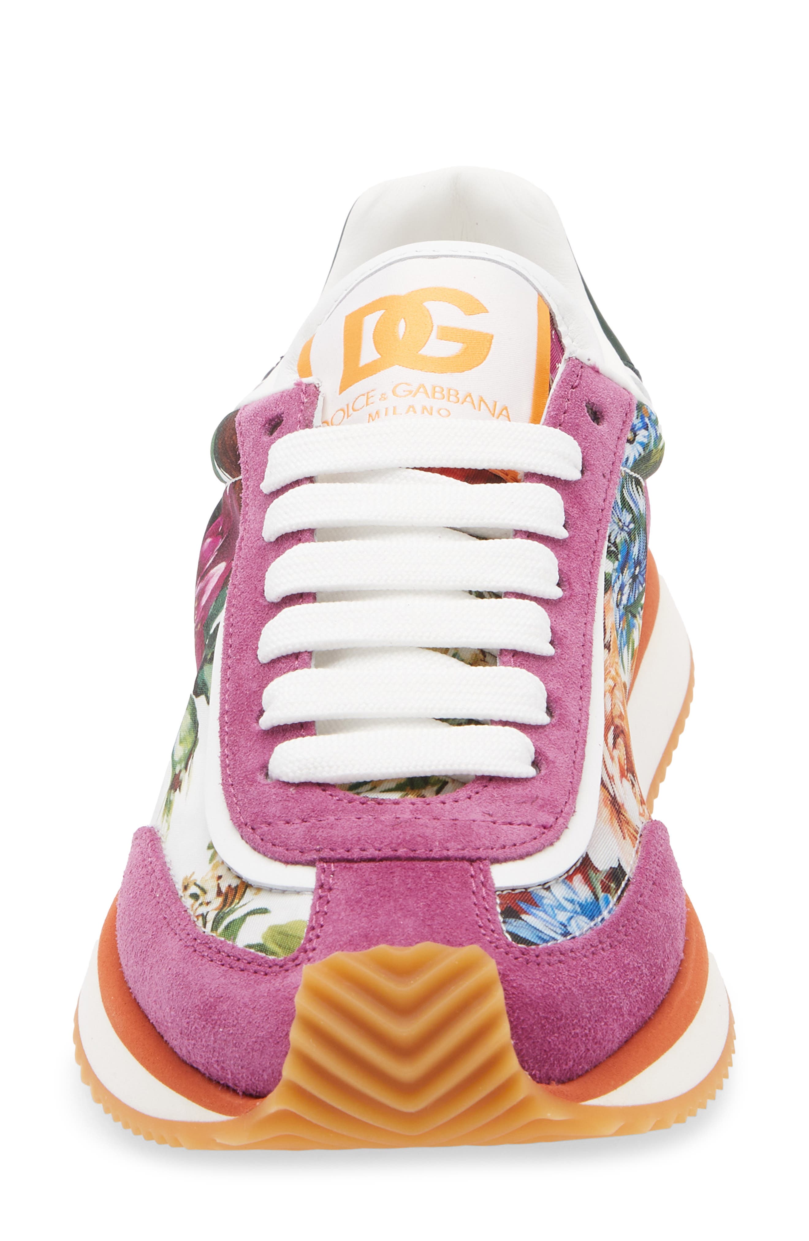 Dolce&Gabbana Aria Floral Sneaker, Alternate, color, 8W909 Bouq.fiori F.b/ Viole