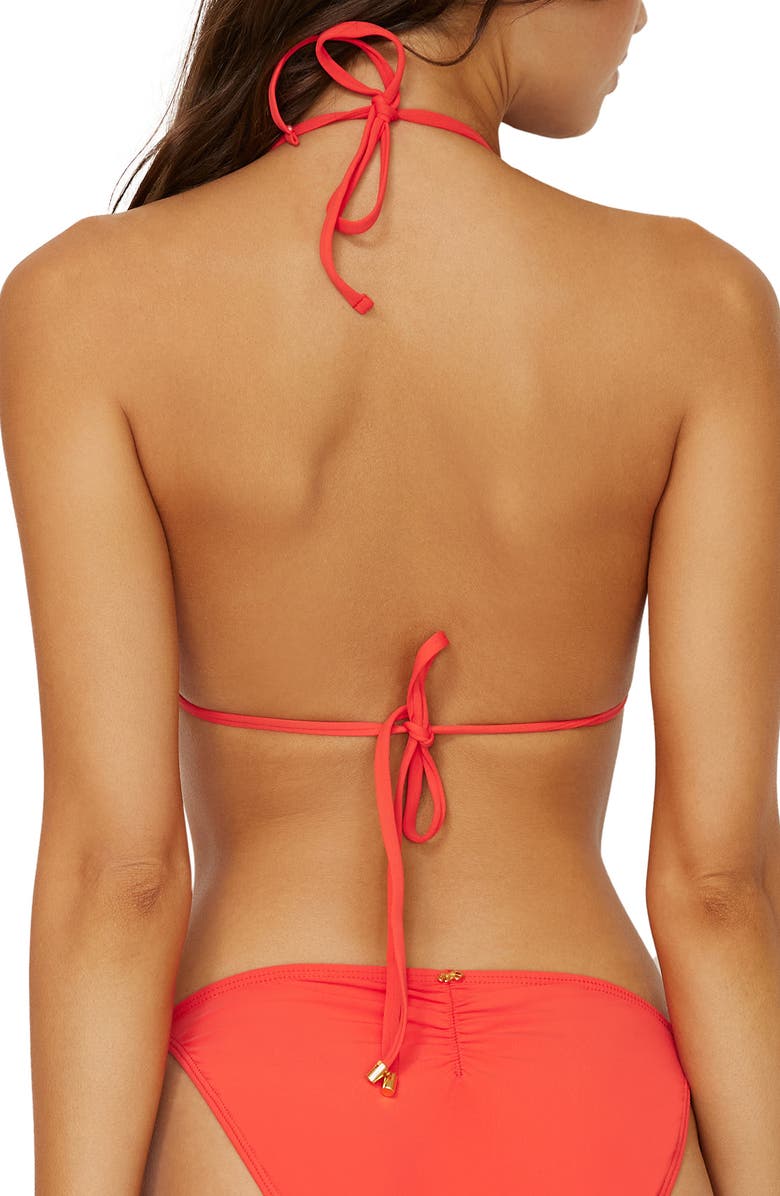 PQ SWIM Lace Triangle Bikini Top, Alternate, color, Passion