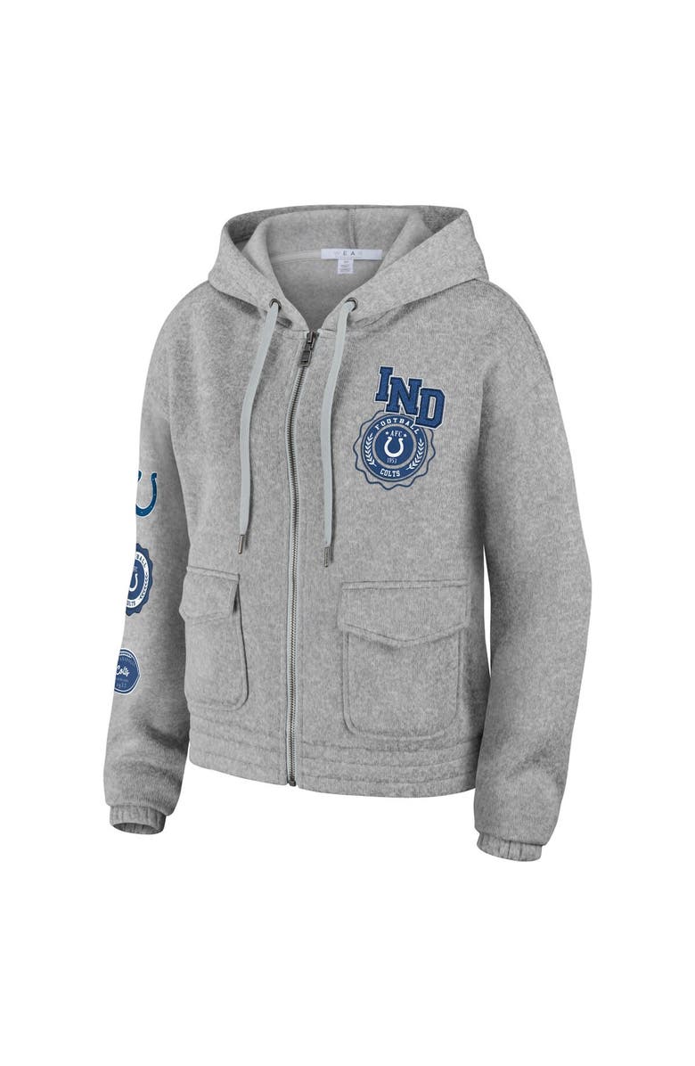 WEAR by Erin Andrews Women's WEAR by Erin Andrews Heather Gray Indianapolis Colts Full-Zip Hoodie, Alternate, color, Heather Gray
