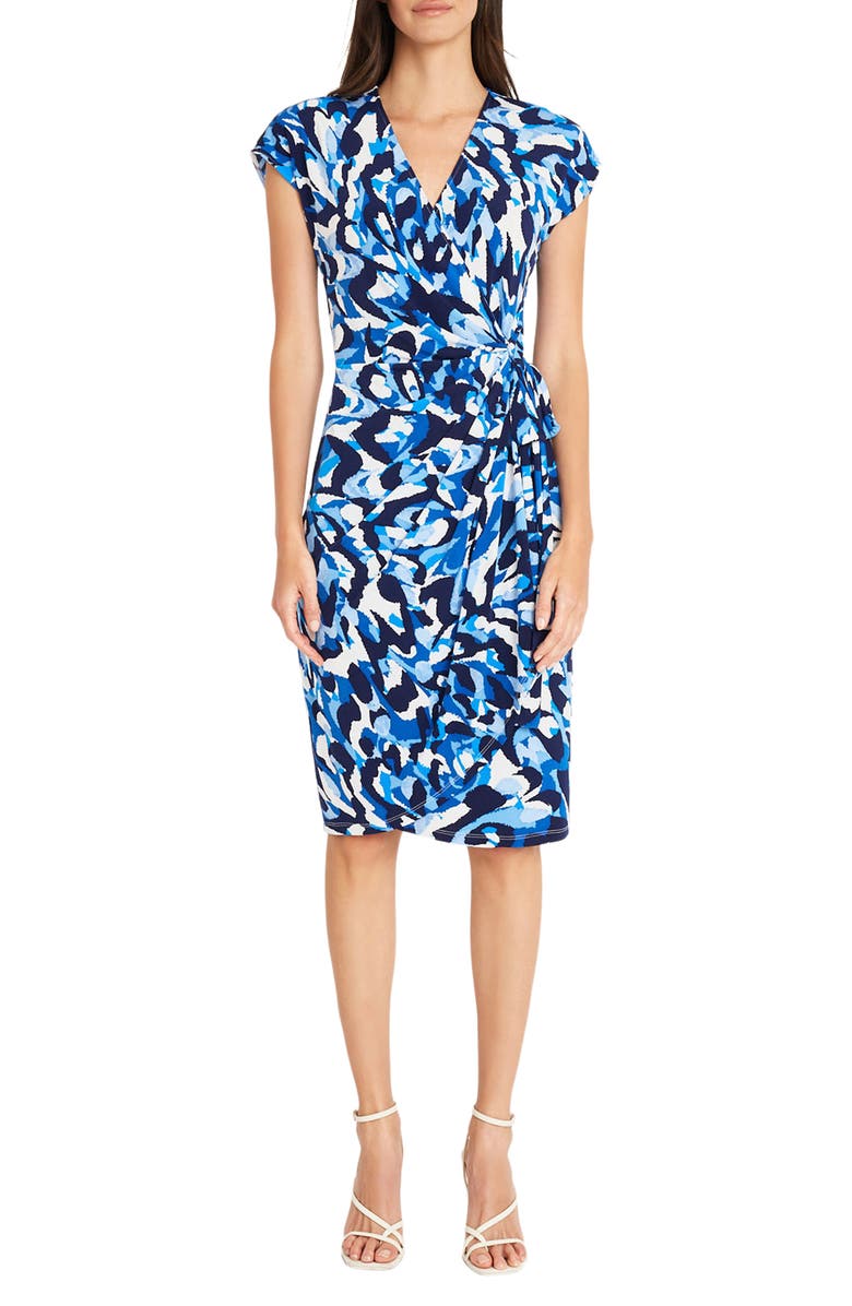 Maggy London Matte Jersey Short Sleeve Wrap Dress, Main, color,