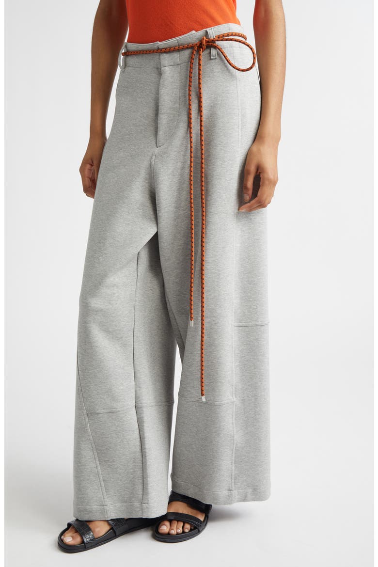 Cotton Blend Scuba Knit Wide Leg Pants, Main, color, GRANITE GREY MELANGE