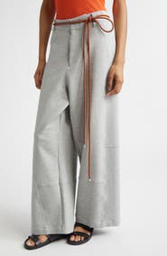 PLAN C Cotton Blend Scuba Knit Wide Leg Pants