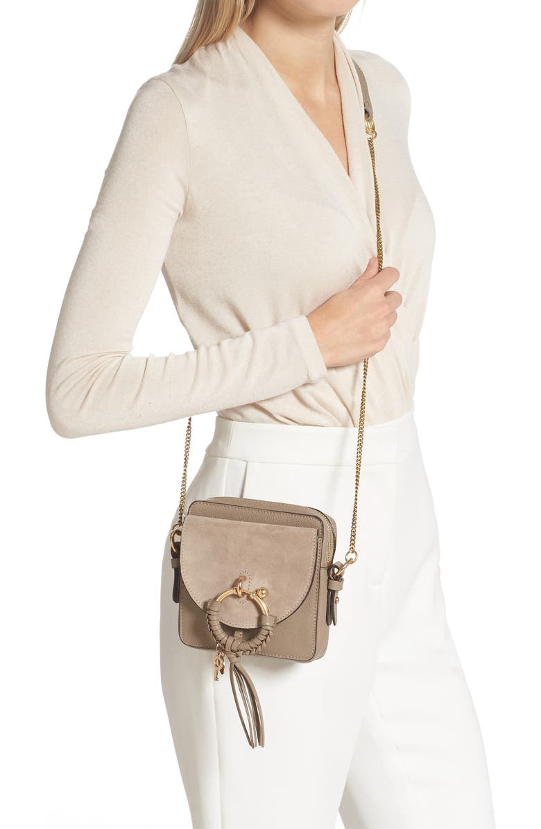 See by Chloé Small Joan Suede & Leather Crossbody Bag, Alternate, color,