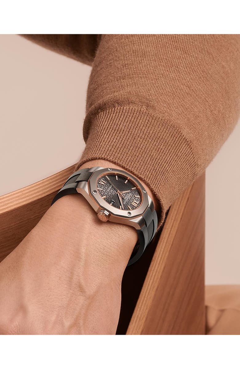 Baume & Mercier Riviera 10660 Automatic Rubber Strap Watch, 42mm, Alternate, color,