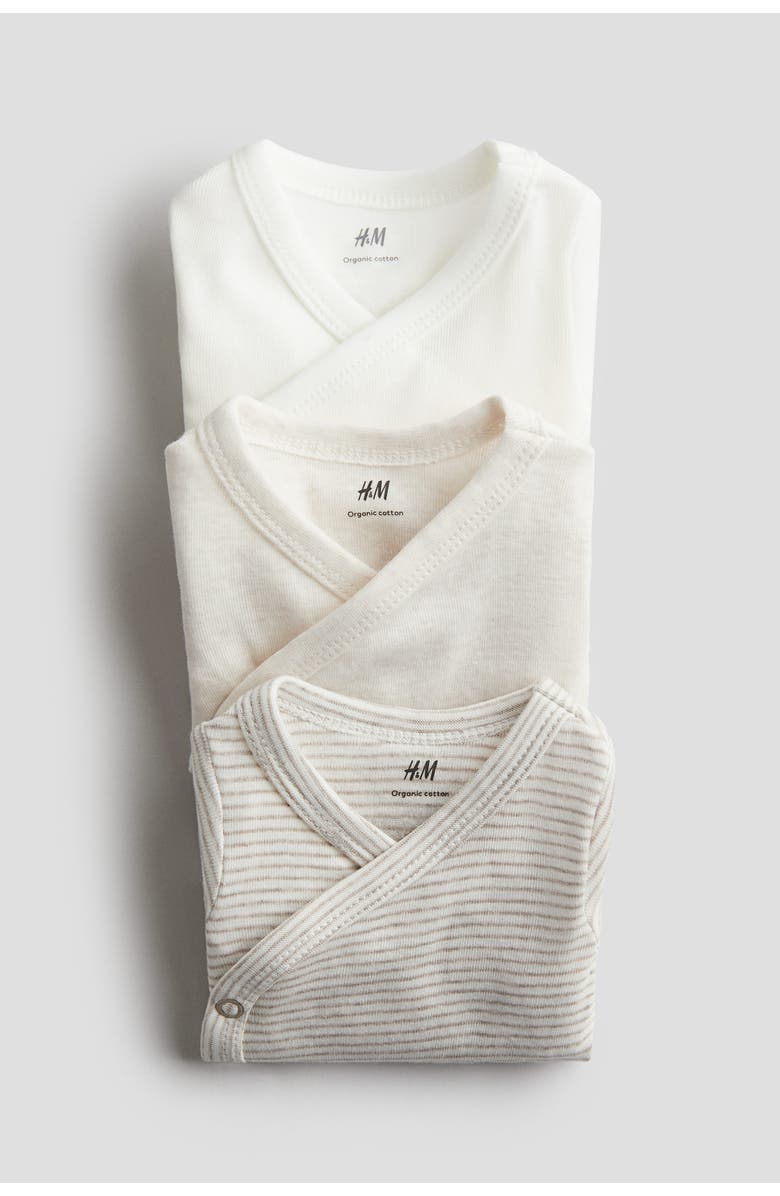 H&M 3-pack Wrapover Bodysuits, Alternate, color, 