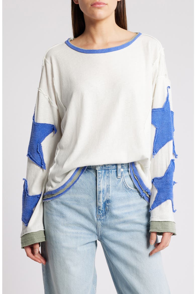 You're a Star Cotton Knit Top, Main, color, SNOWNG COMBO