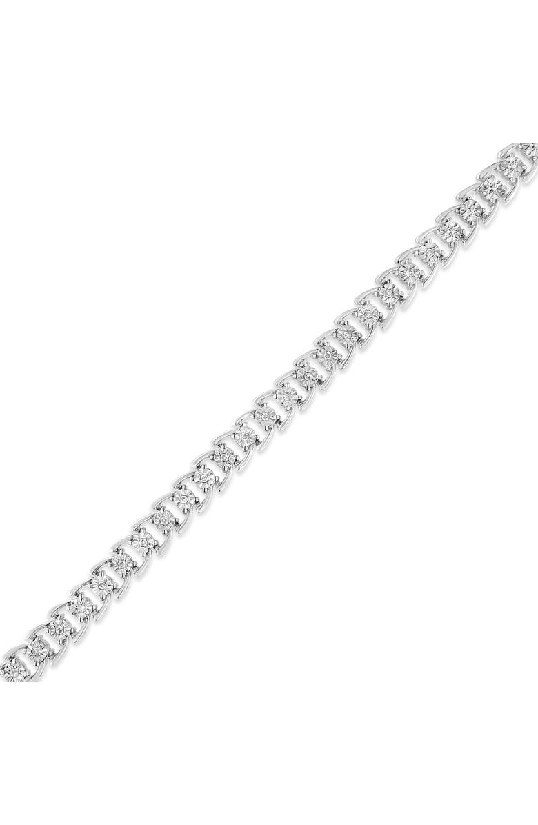 Haus of Brilliance Silver 1/4 Cttw Diamond Composite Linked Composite Line Bracelet, Alternate, color, White