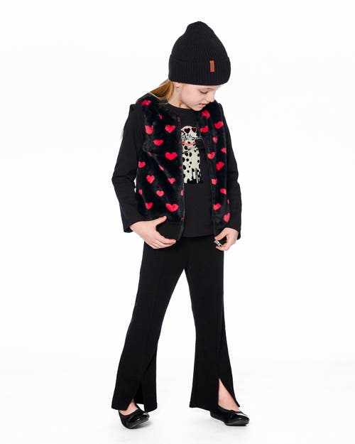 Deux Par Deux Ribbed Leggings Bootleg With Slit In Black