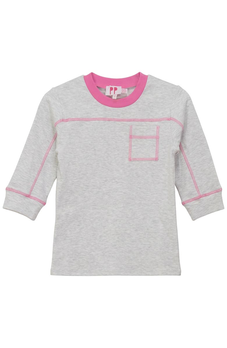 Pinky Promise Color Block Contrast Panel Pocket T-Shirt, Main, color, Grey Mix