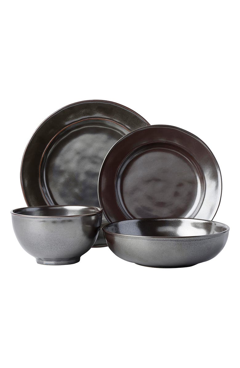 Juliska Pewter Stoneware 4-Piece Dinnerware Place Setting, Main, color, Pewter