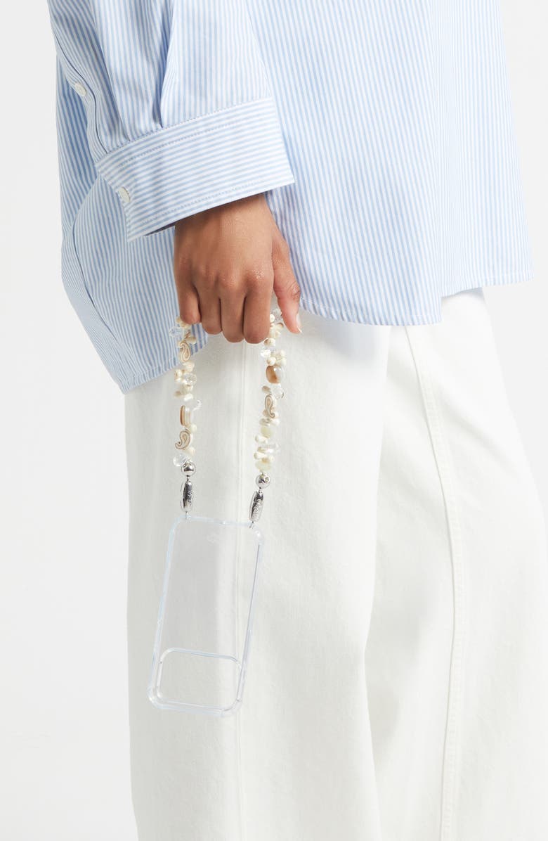 ossa Crystal Paisley Wrist Strap for iPhone Case, Alternate, color, Bone