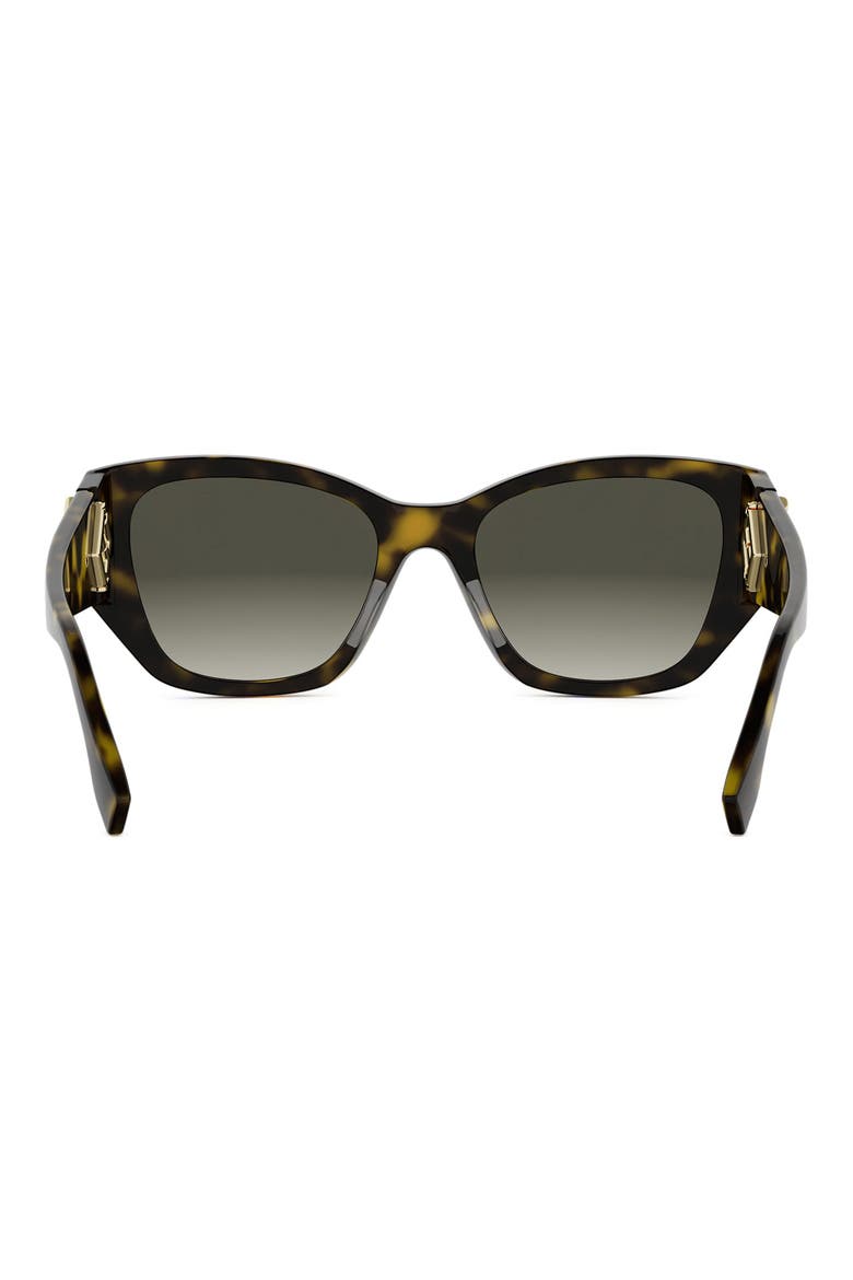 FF Diamonds 54mm Cat Eye Sunglasses, Alternate, color, DARK HAVANA / GRADIENT BROWN