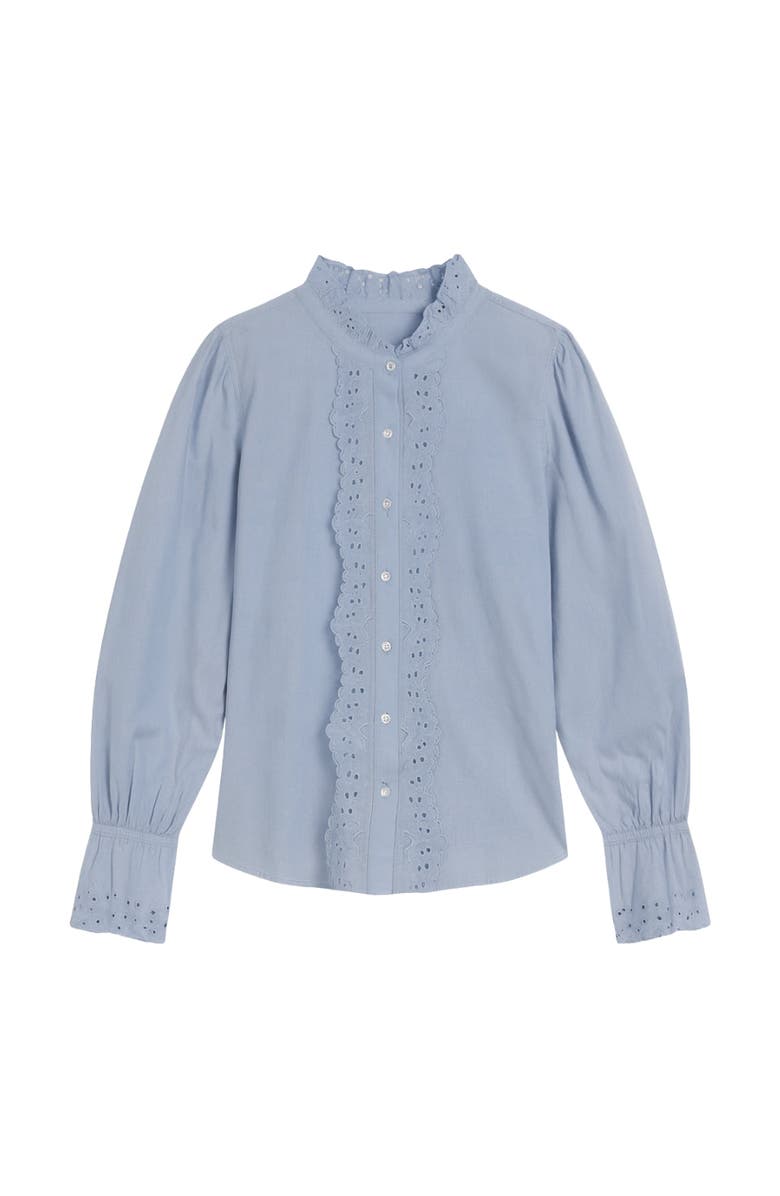 Rebecca Taylor Lorelai Embroidered Shirt, Alternate, color, Chambray