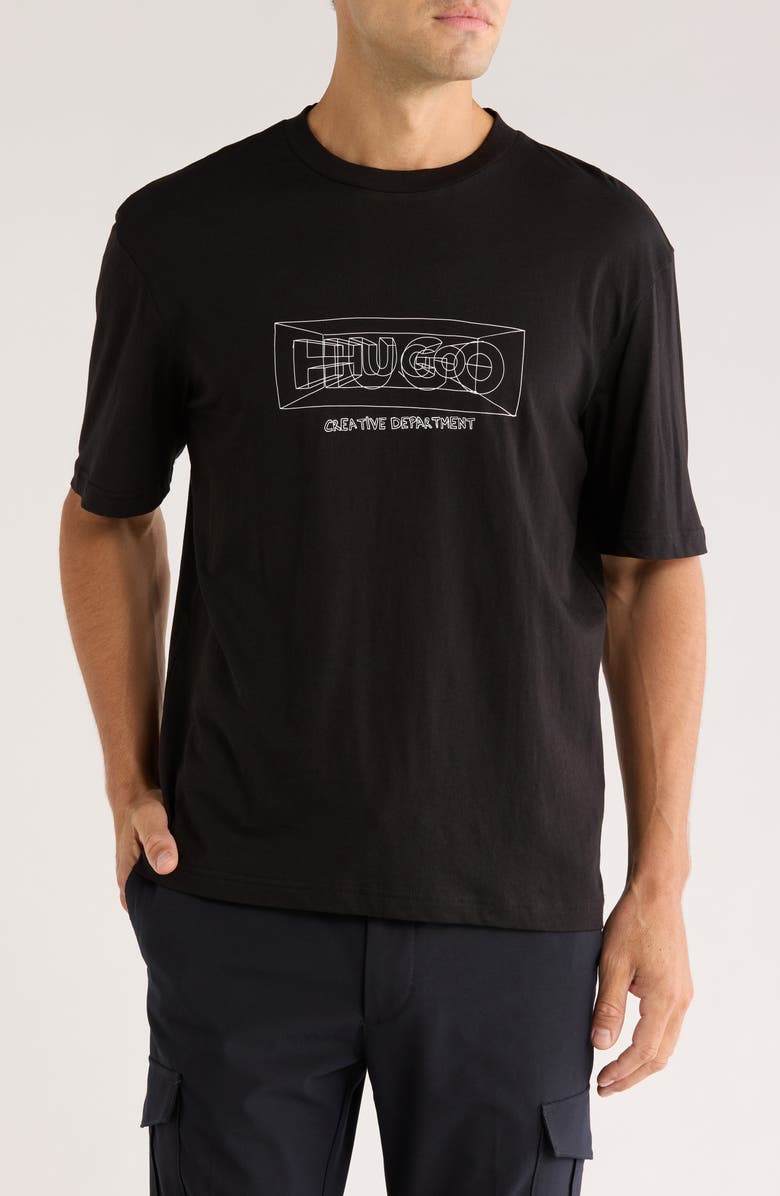 HUGO Nufrancos Graphic T-Shirt, Main, color, Black