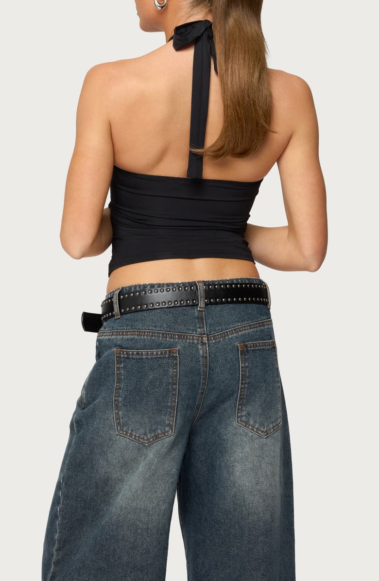 EDIKTED Zola Cutout Beaded Halter Top, Alternate, color, 