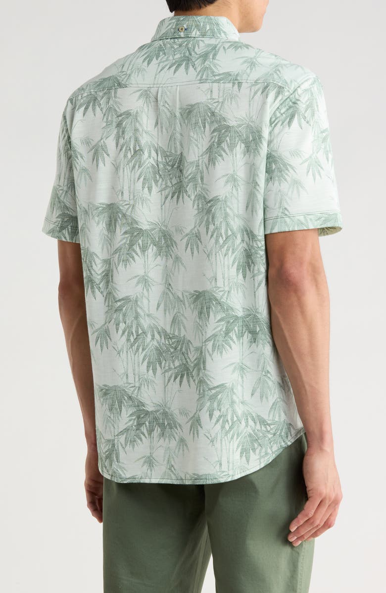 Tommy Bahama San Lucio Tides Bamboo Print IslandZone<sup>®</sup> Short Sleeve Cotton Blend Button-Up Shirt, Alternate, color, Oxidize Metal
