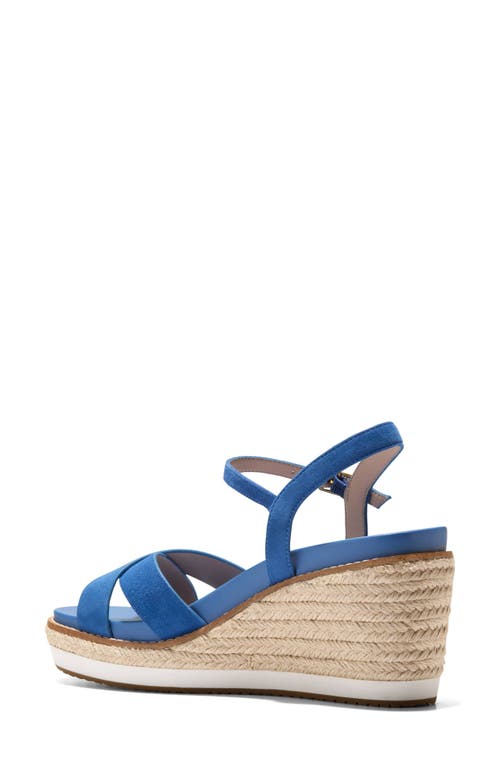 Cole Haan Silvee Espadrille Wedge Sandal In Dutch Blue Suede