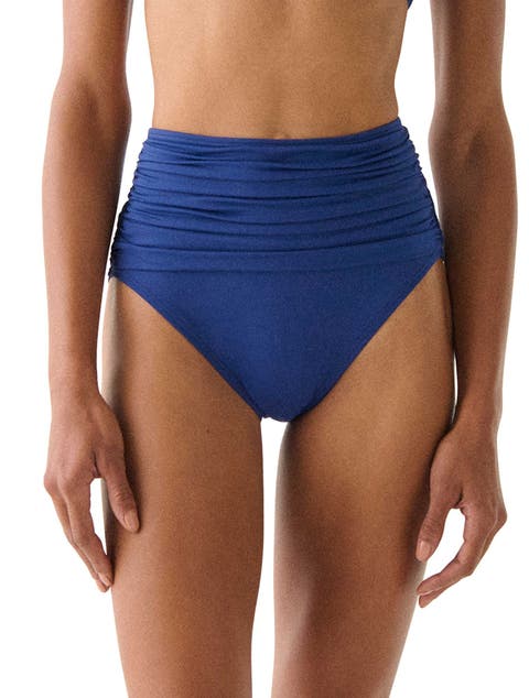 Shirred High Waist Bikini Swim Bottom