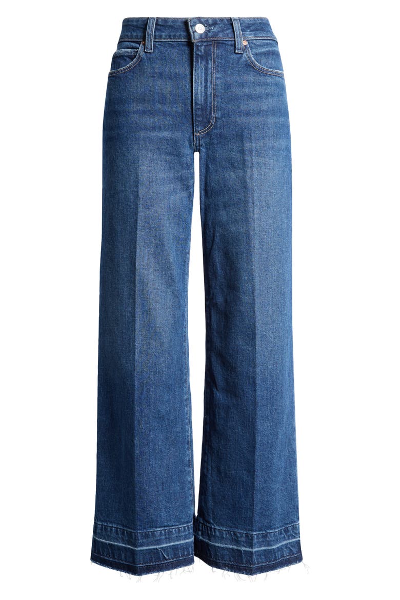 Anessa High Waist Release Hem Wide Leg Jeans, Alternate, color, ALANA W/ UNDONE DISTRESSED HEM