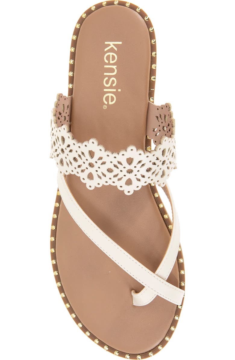 Kensie Masha Laser Cut Toe Loop Sandal, Alternate, color,