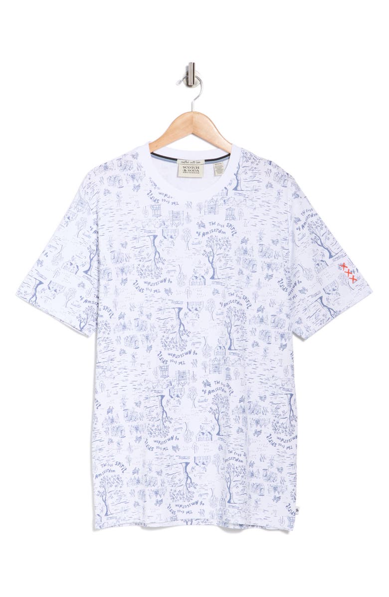 Scotch & Soda Landscape Graphic T-Shirt, Alternate, color, Bright White