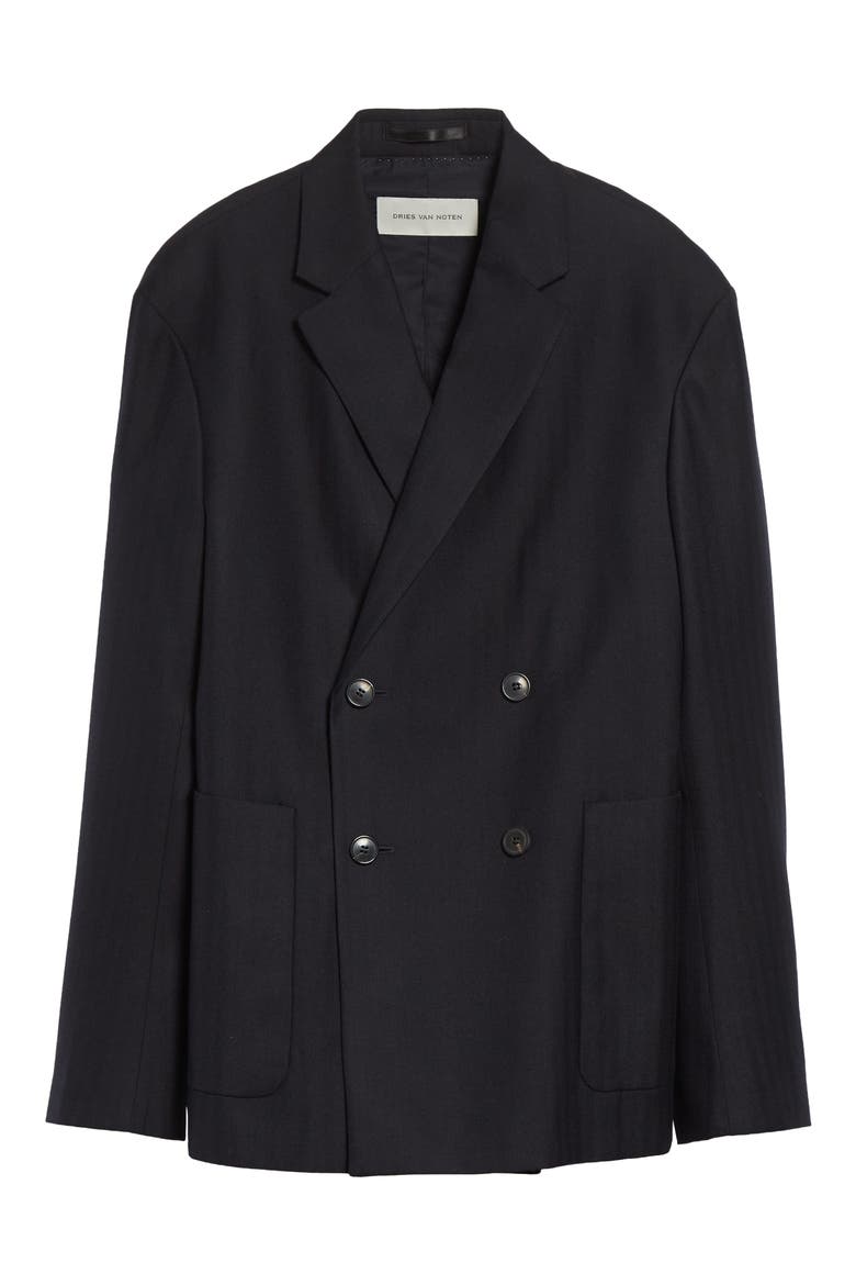 Barleys Double Breasted Wool Sport Coat, Alternate, color, NAVY
