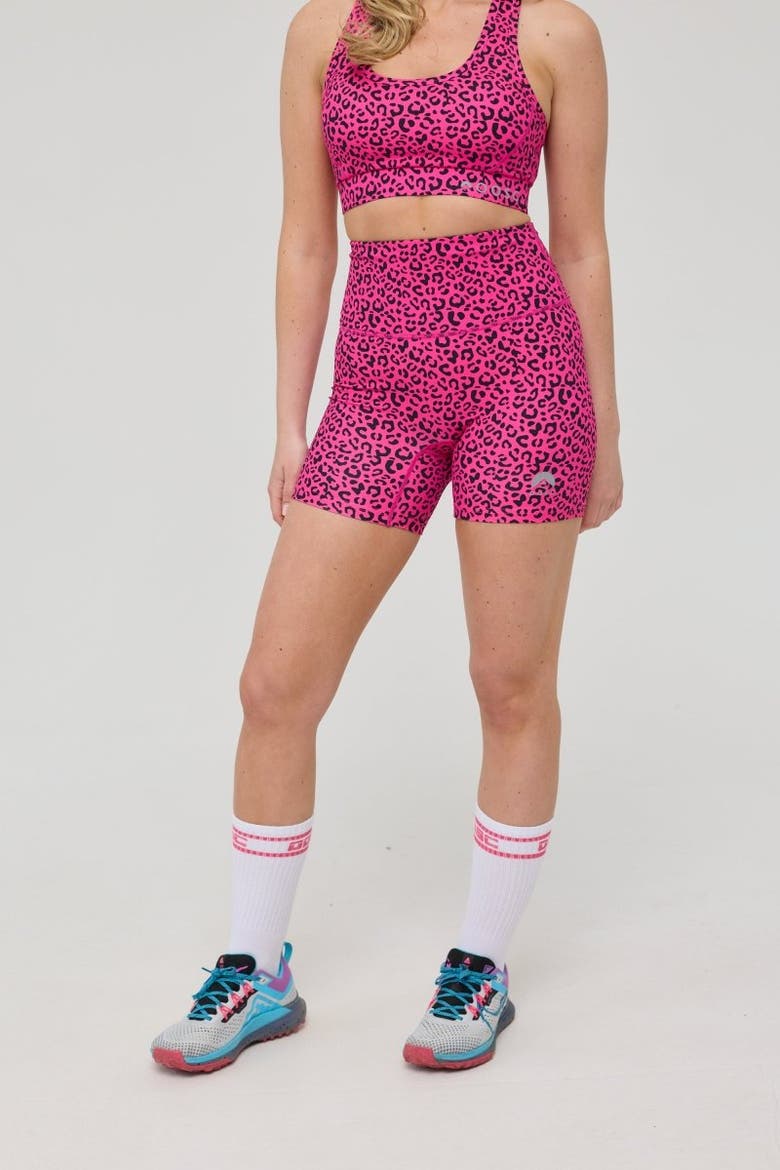 Infinite High Waisted Shorts - Pink Leopard, Main, color, Pink Leopard