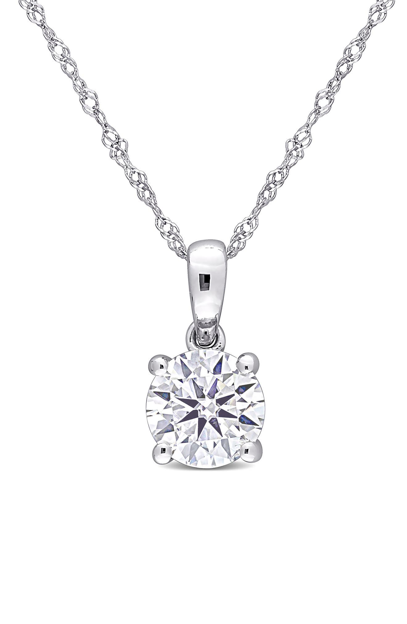 DELMAR Lab Created Moissanite Pendant Necklace
