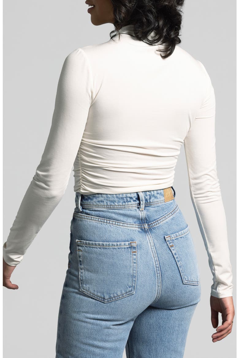 Rose Ruched Top, Alternate, color, BLANC
