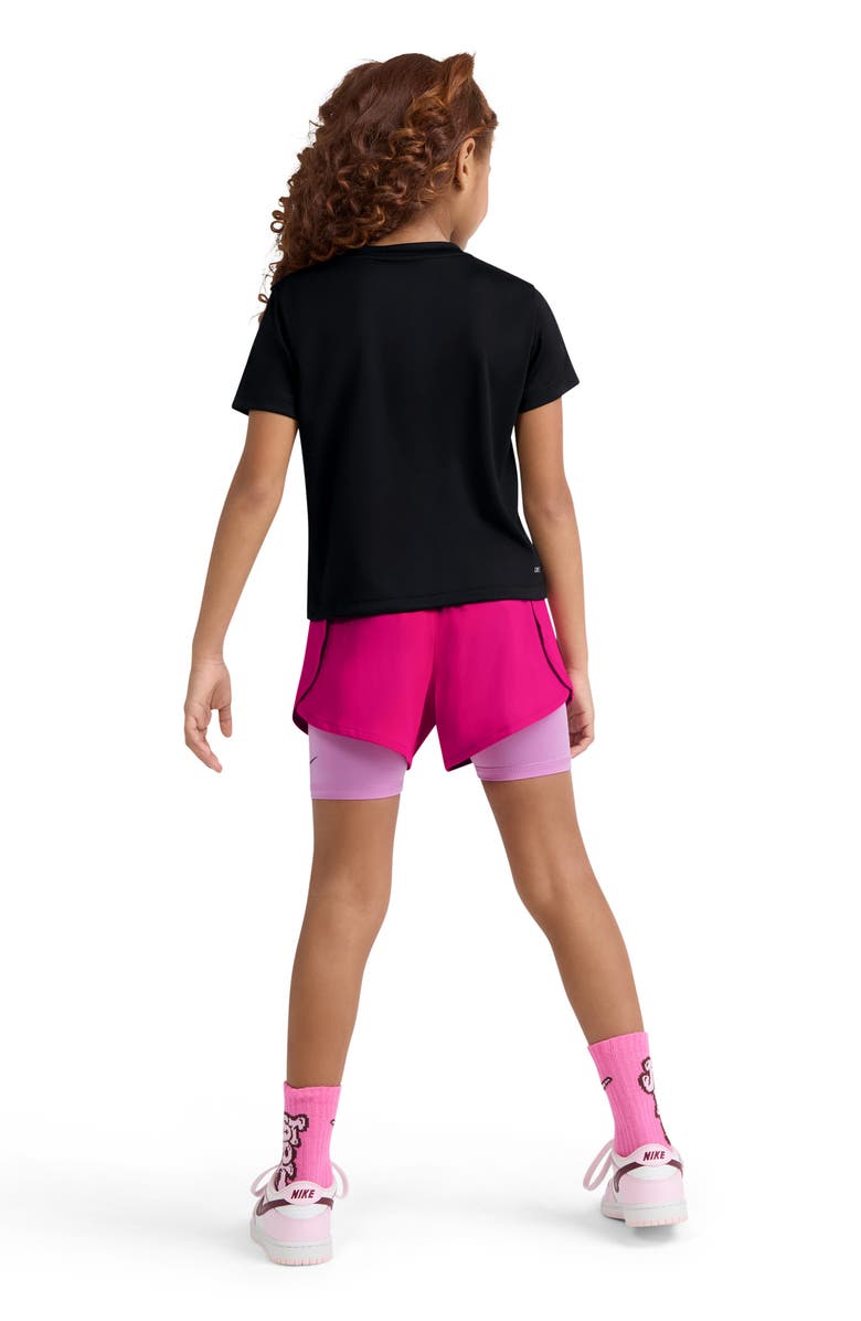 Nike Kids' Dri-FIT T-Shirt & Twofer Shorts Set, Alternate, color, Vivid Pink