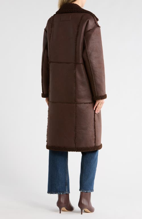 Bcbgeneration Faux Shearling Lined Faux Suede Coat In Brown