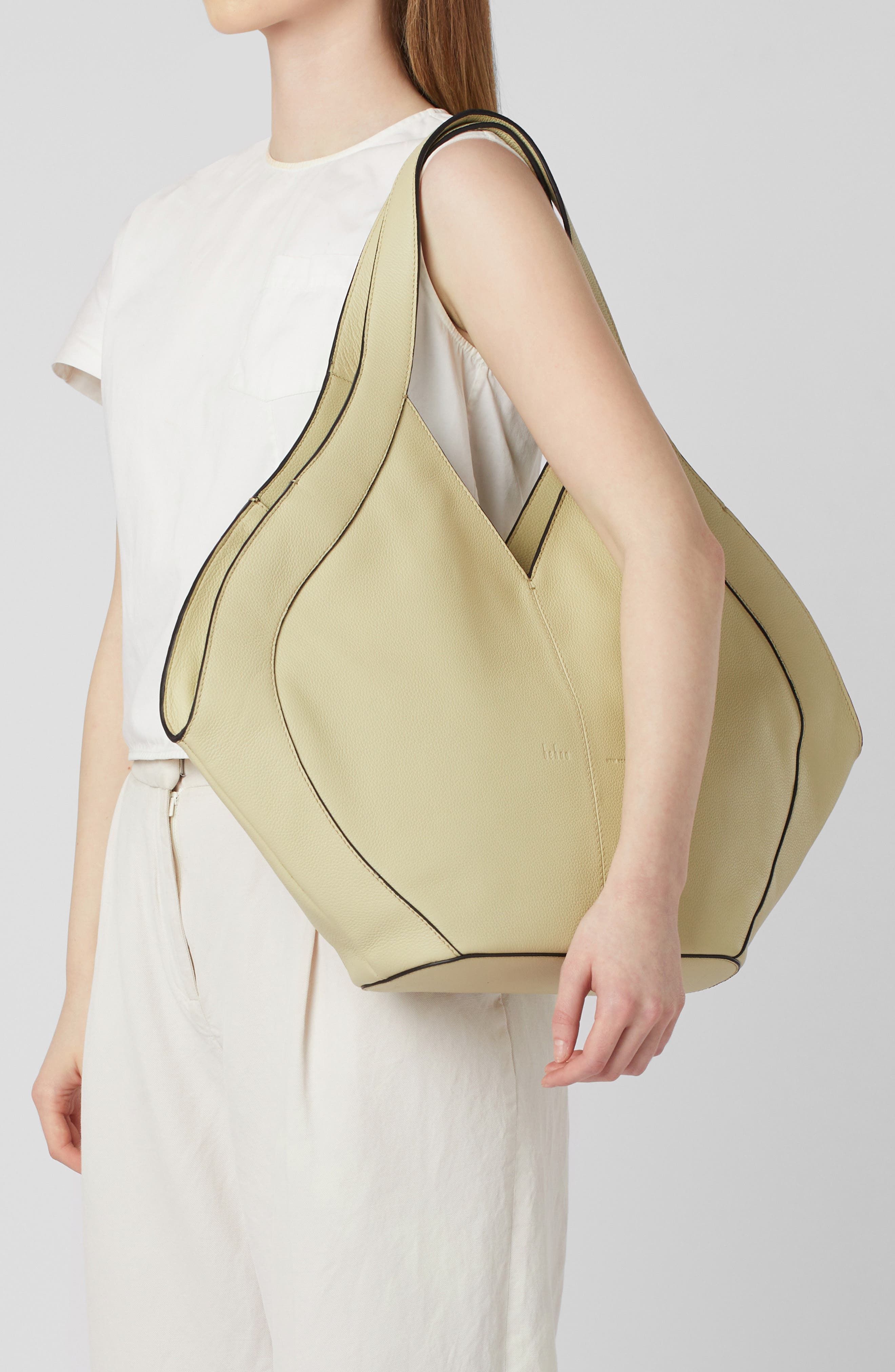 Safra Pebble Leather Tote, Alternate, color, MOJAVE
