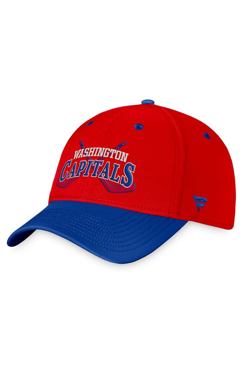 Men's Fanatics Branded Red/Blue Washington Capitals Heritage Vintage Flex Hat, Main, color, Red