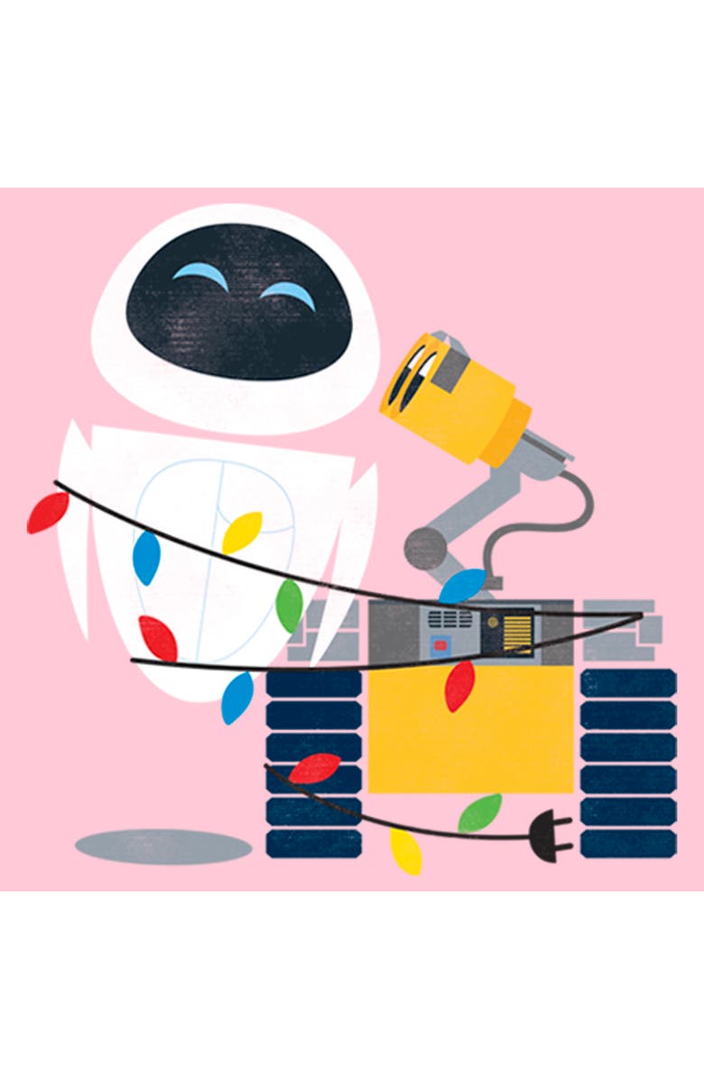 Wall-E Girl's Wall-E Eve Christmas Lights Graphic T-Shirt, Alternate, color, Light Pink