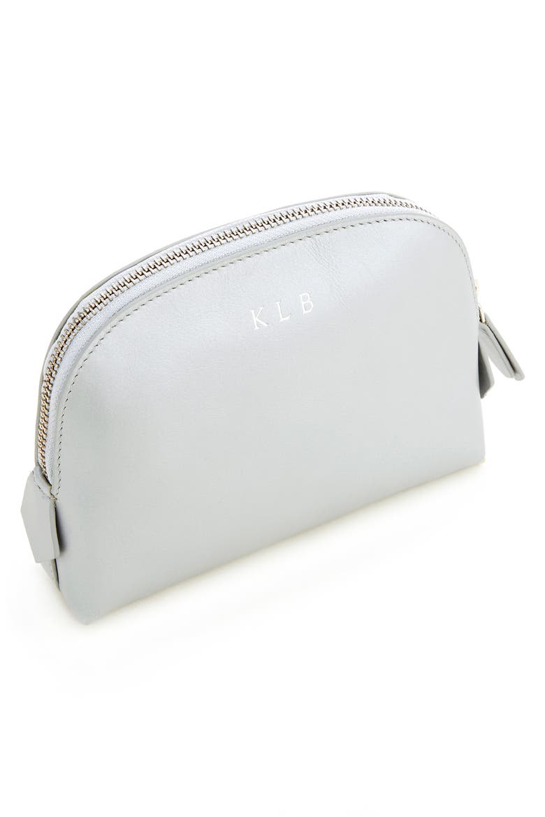 Personalized Cosmetic Bag, Alternate, color, SILVER - SILVER FOIL