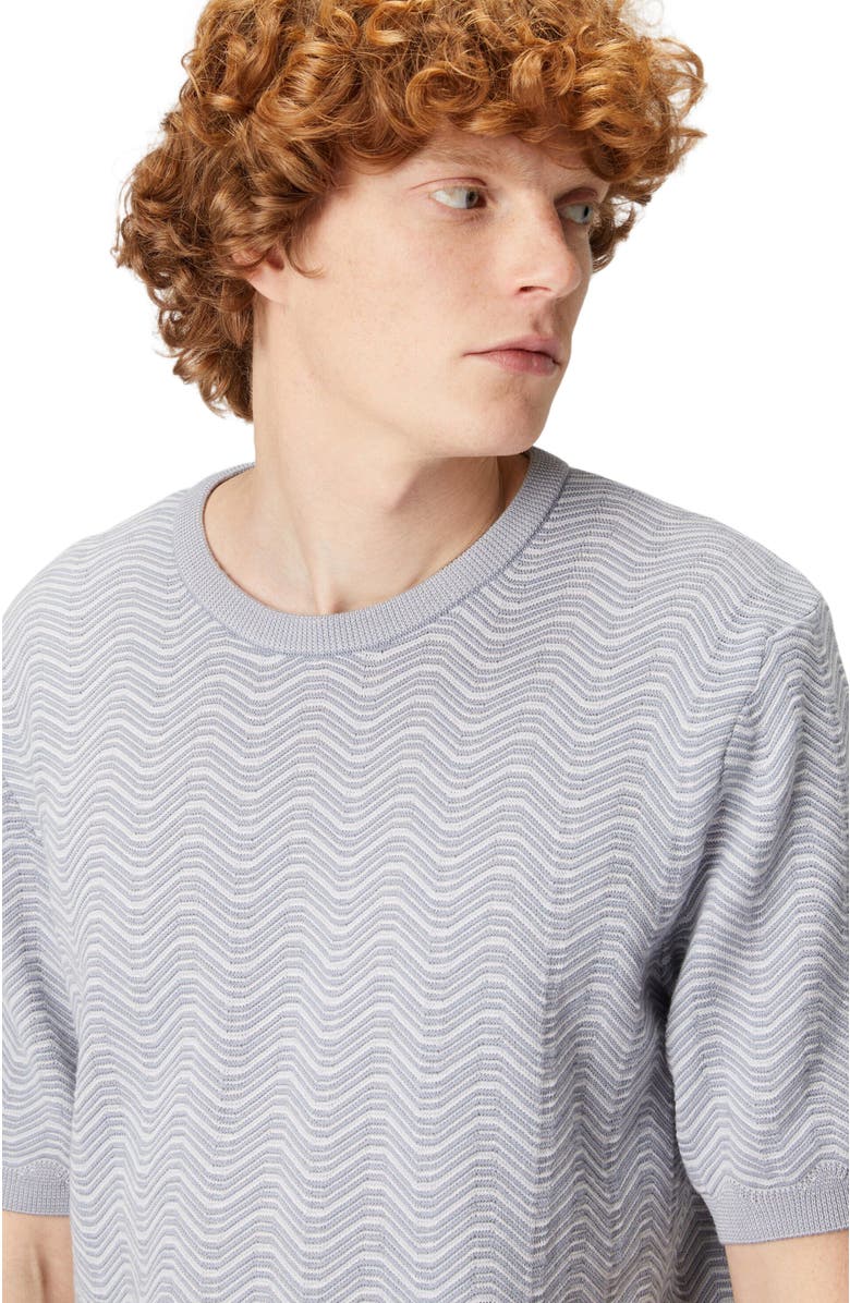 Missoni Wool And Viscose Crew-neck T-shirt With Wave Pattern, Alternate, color, Grey