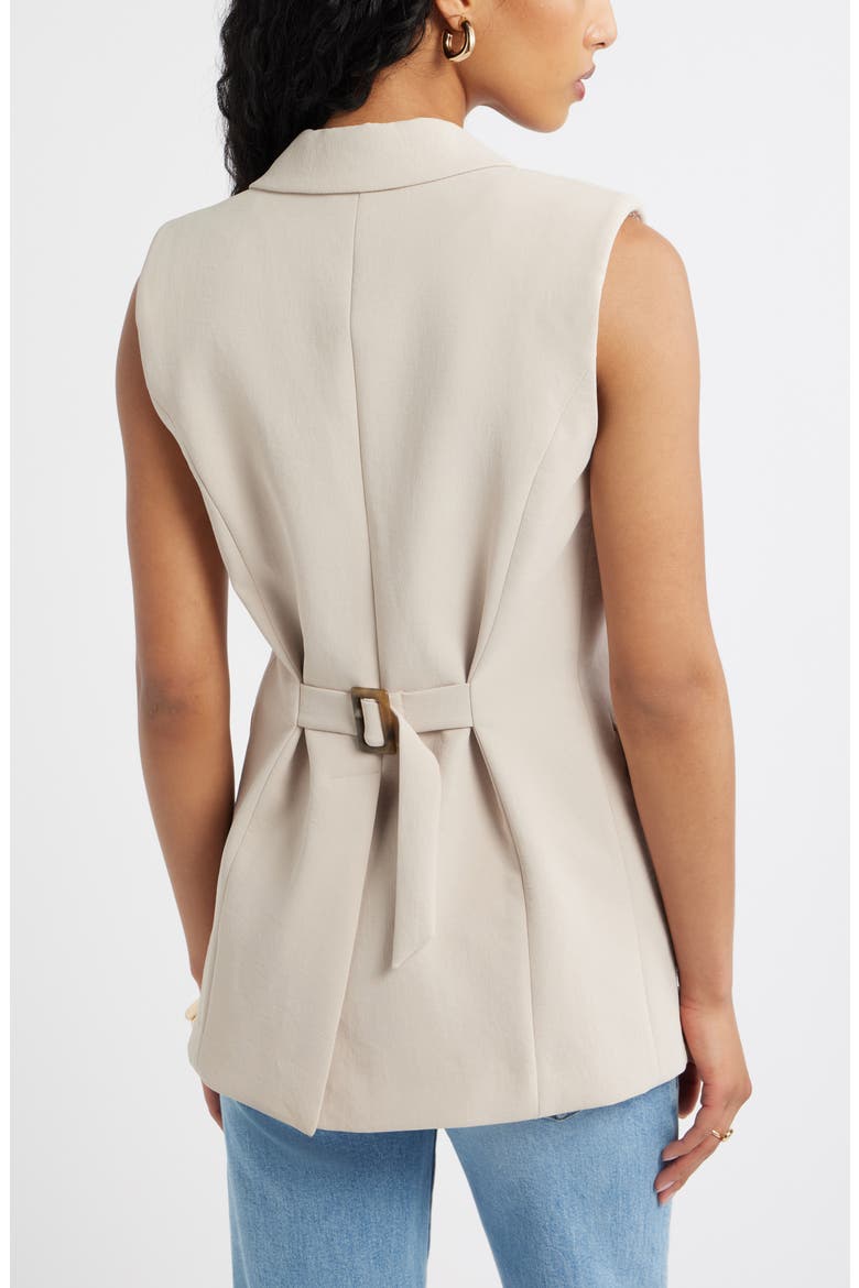 Curator Crepe Belt Detail Vest, Alternate, color, GREY FEATHER